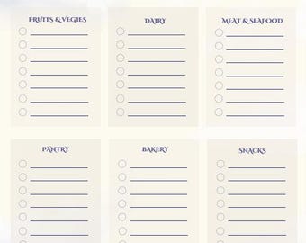 Printable Grocery List | Shopping List Template | Digital Download | PDF Planner Page