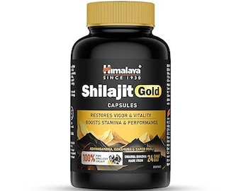 Herbal Himalayan Strong Shilajit Gold 60 Capsule Integratore per Uomo Benessere Vitalità Immunità Booster