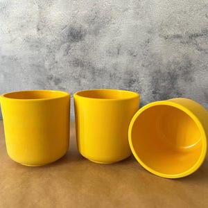 Handmade Candle Vessel 8 oz Candle Jar Candle Container Cement Jar Minimalist Modern Container Handmade Planter Lemon color
