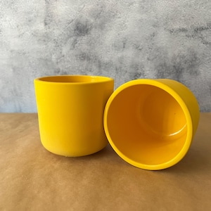 Handmade Candle Vessel 12 oz Candle Jar Candle Container Cement Jar Minimalist Modern Container Handmade Planter Lemon Color