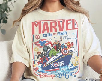 パーソナライズされたディズニークルーズマーベルデイアットザシー2026シャツ、アベンジャーズクルーズ、クルーズライン2026ソーアイアンマンハルククルーズトリップディズニーマジック