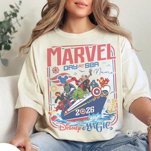 Personalized Disney Cruise Marvel Day At The Sea 2026 Shirt, Avengers Cruise, Cruise Line 2026 Thor Iron Man Hulk Cruise Trip Disney Magic