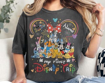 Customize My First Disney Trip 2026 shirt, Personalized Mickey & friends Family Matching Tees, WDW Disneyland Magic Kingdom 1st Disney trip
