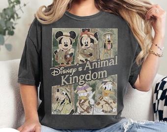 Camiseta vintage de Disney Animal Kingdom, camiseta de Mickey y sus amigos, camiseta de safari de Disney, camiseta de vacaciones de Disney, camiseta de colores cómodos de Disneyworld