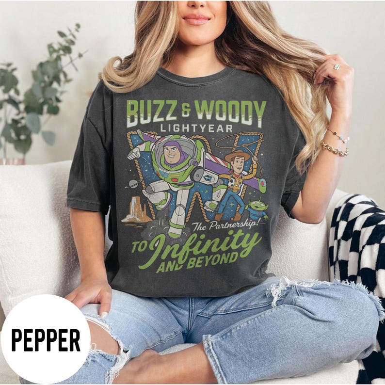 Retro Buzz And Woody Lightyear Shirt, To Infinity And Beyond Shirt, Toy Story Shirt, Disney Pixar Shirt, Disneyland Family Trip 2026 Tees image 1