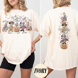 Tweezijdig Mickey and Friends Signature Disney Halloween-shirt, Mickey's Not So Scary Halloween Party, Halloween-uitstapje met het gezin naar WDW Disneyland