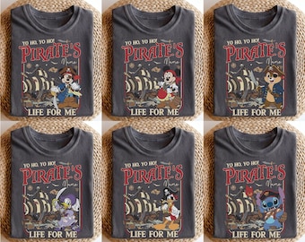 Personalized Disney Pirate Shirt, Mickey Minnie Pooh Stitch Captain Hook Yo Ho Yo Ho A Pirate's Life For Me, Family Pirates of the Caribbean