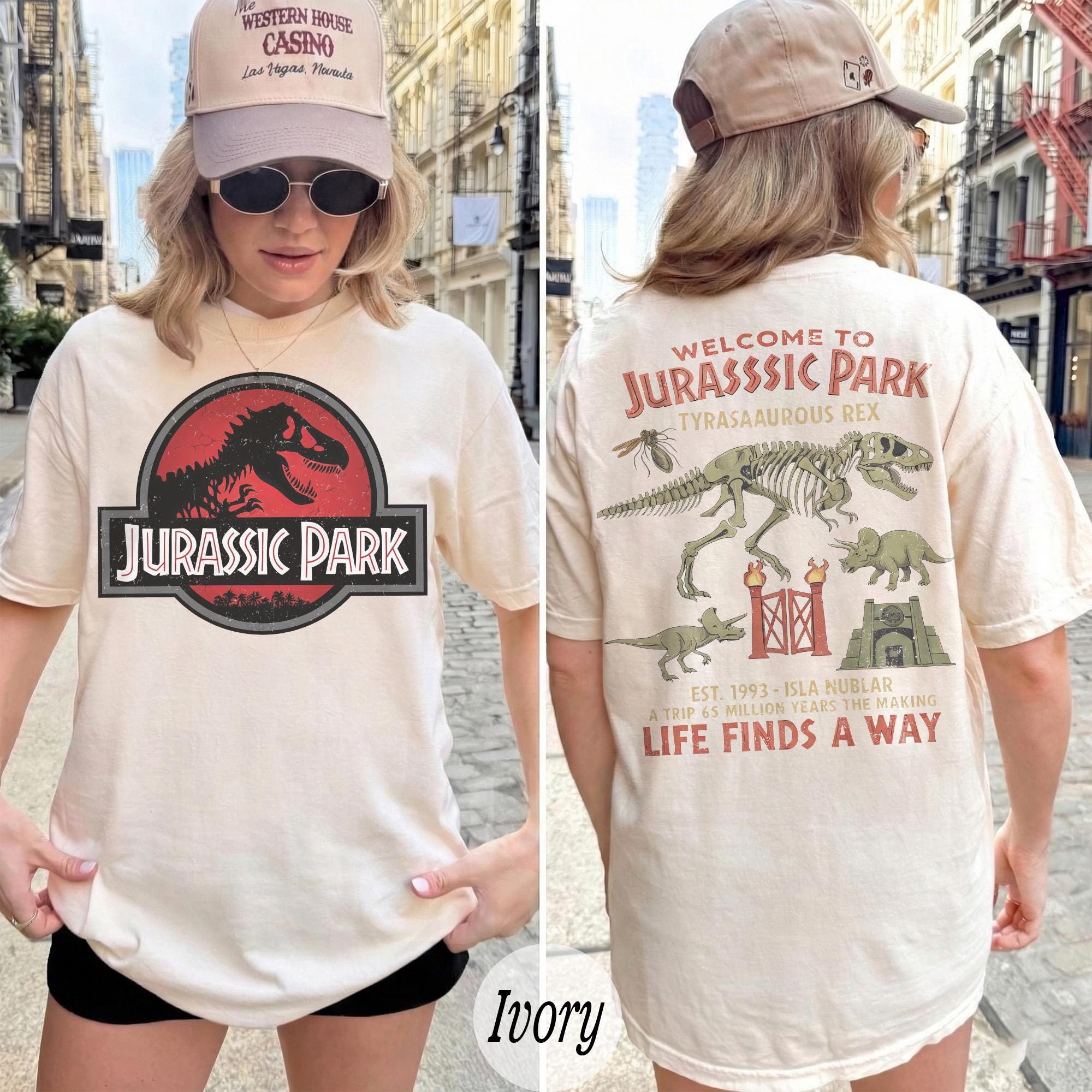 Camiseta Sin Mangas Jurassic Park Logo Desgastado: Oficial, 100% Algodón, Cuello Redondo, Ligera Y Vintage