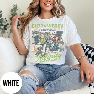 Retro Buzz And Woody Lightyear Shirt, To Infinity And Beyond Shirt, Toy Story Shirt, Disney Pixar Shirt, Disneyland Family Trip 2026 Tees White