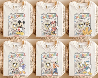 Anpassa 25-årsjubileum för Disney California Adventure Park-tröja, Musse Pigg och vänner Stitch Puh Chip Dale-tröja, matchande familjetröja 2026