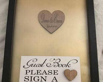 Baby Shower Guest Book Alternative - Personalized Baby Shower Guestbook - Baby Shower Guest book Drop Box - Hearts Guest Book