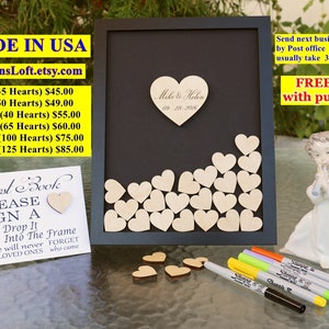 Wedding Guest Book Alternative Personalized Wedding Guest Book Drop Box Wedding Guest Book Guest Book Drop Box Hearts Guest Book image 1