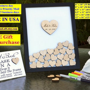 Wedding Guest Book Alternative Personalized Wedding Guest Book Drop Box Wedding Guest Book Guest Book Drop Box Hearts Guest Book image 2