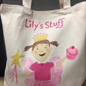 Hand Painted Pinkalicious Inspired Bag - Free Personalization