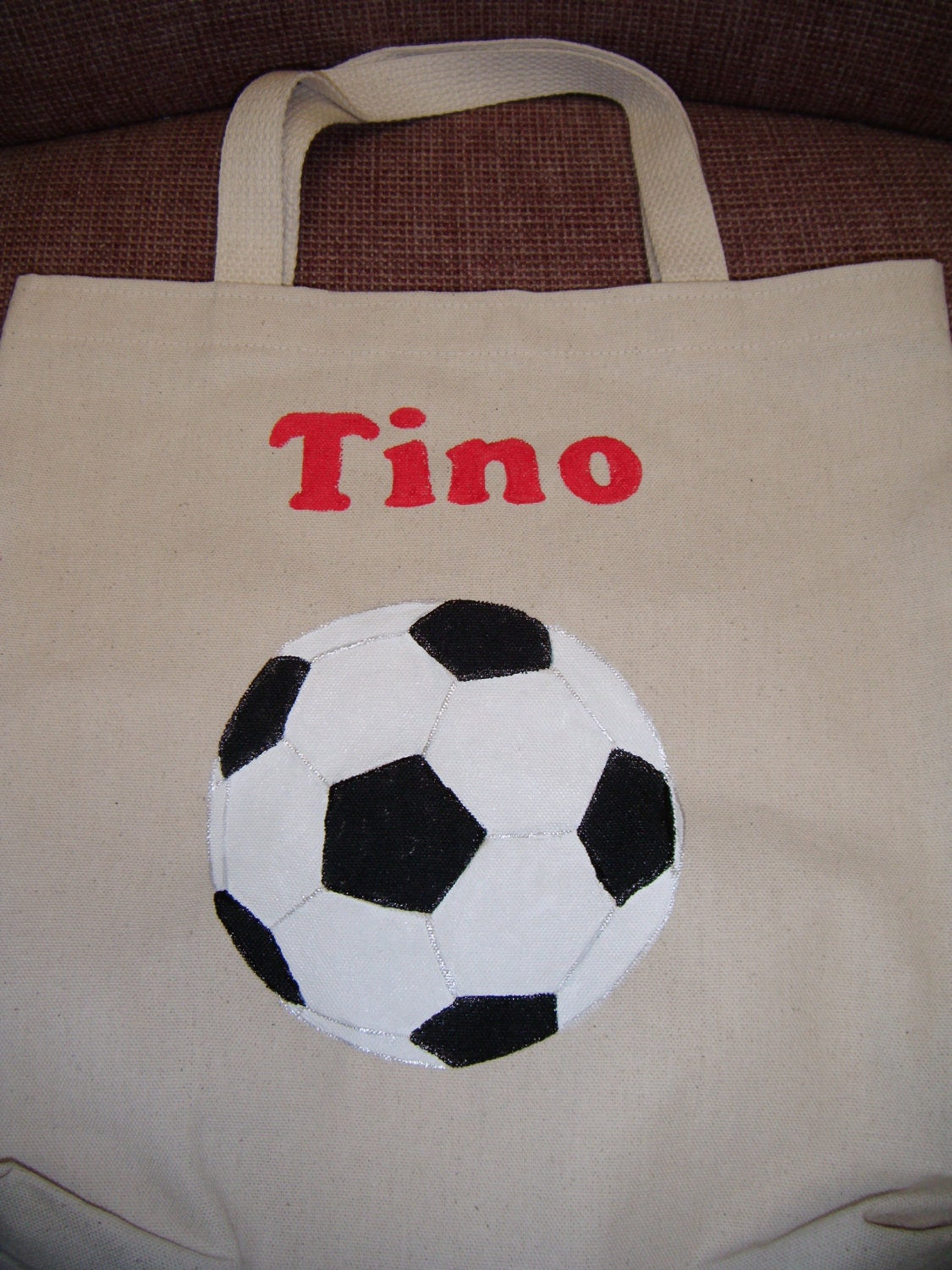 Hand Painted Canvas Soccer Bag Free Personalization Etsy