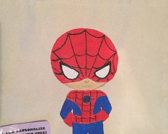 Hand Painted Spiderman Inspired Bag - Free Personalization