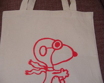Snoopy Handpainted Tote Bag - Free Personalization!!