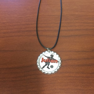 Personalized Soccer Bottle Cap Necklace
