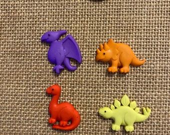 Small Dinosaur Magnets - Set of 4