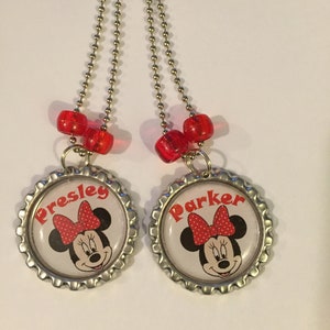 Personalized Minnie Mouse Inspired Necklace