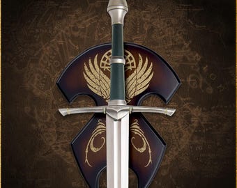 Aragorn's Ranger-zwaardreplica, middeleeuws cosplay-mes met leren schede