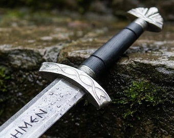 Hand Crafted Northmen Damascus Steel Viking Sword, Custom Handmade Blade, Medieval Sword, Personalized Engraved Anniversary Gift, Cosplay