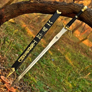The Legend of Zelda Master Sword Replica – Twilight Princess Inspired Link Sword | Handmade Black Version Cosplay & Gift for Him, Dad image 1