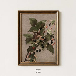 Fall Wall Art BlackBerry Print: Cottagecore Autumn Moody Decor (Digital Download)