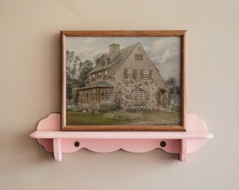 Vintage French Country Print: Cottage Landscape Wall Art (Digital Download)