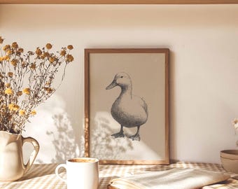 Duck Print: Vintage Style Spring Easter Decor (Digital Download)