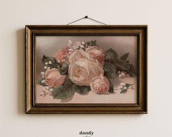 Vintage Floral Art Print: Botanical French Country Decor (Digital Download)
