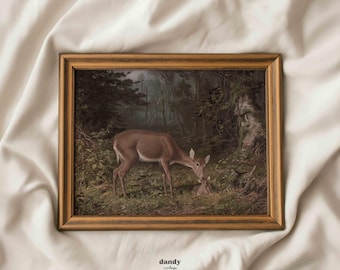 Vintage Woodland Nursery Print: Deer Wall Art (Digital Download)