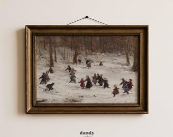 Victoriaans kerstdecor: vintage wintermuurkunst (digitale download)