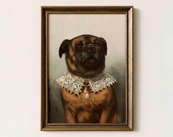 Vintage Dog Art Print: Historical Antique Oil Painting (Digital Download)