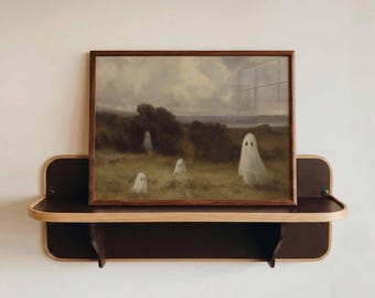 Vintage Geist Print: Gruselige Halloween Landschaft Wand Kunst (Digitaler Download)