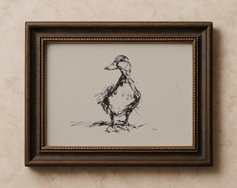 Duck Art Print: Vintage Style Cottage Core Spring Decor (Digital Download)