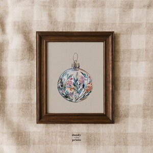 Vintage Christmas Print: Holiday Bauble Illustration Wall Art (Digital Download)