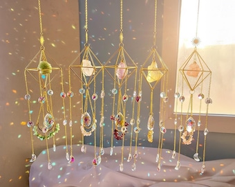 Choose Your Crystal Suncatcher | Celestial Rainbow Maker for Window | Boho Wall Hanging Decor | Spiritual Birthday Gift for Her