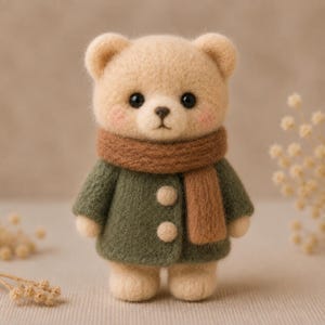 Muñeco de animalito de fieltro adorable, hecho a mano con fieltro de lana, peluche en miniatura de oso, conejito y cachorro, regalo para la habitación del bebé.