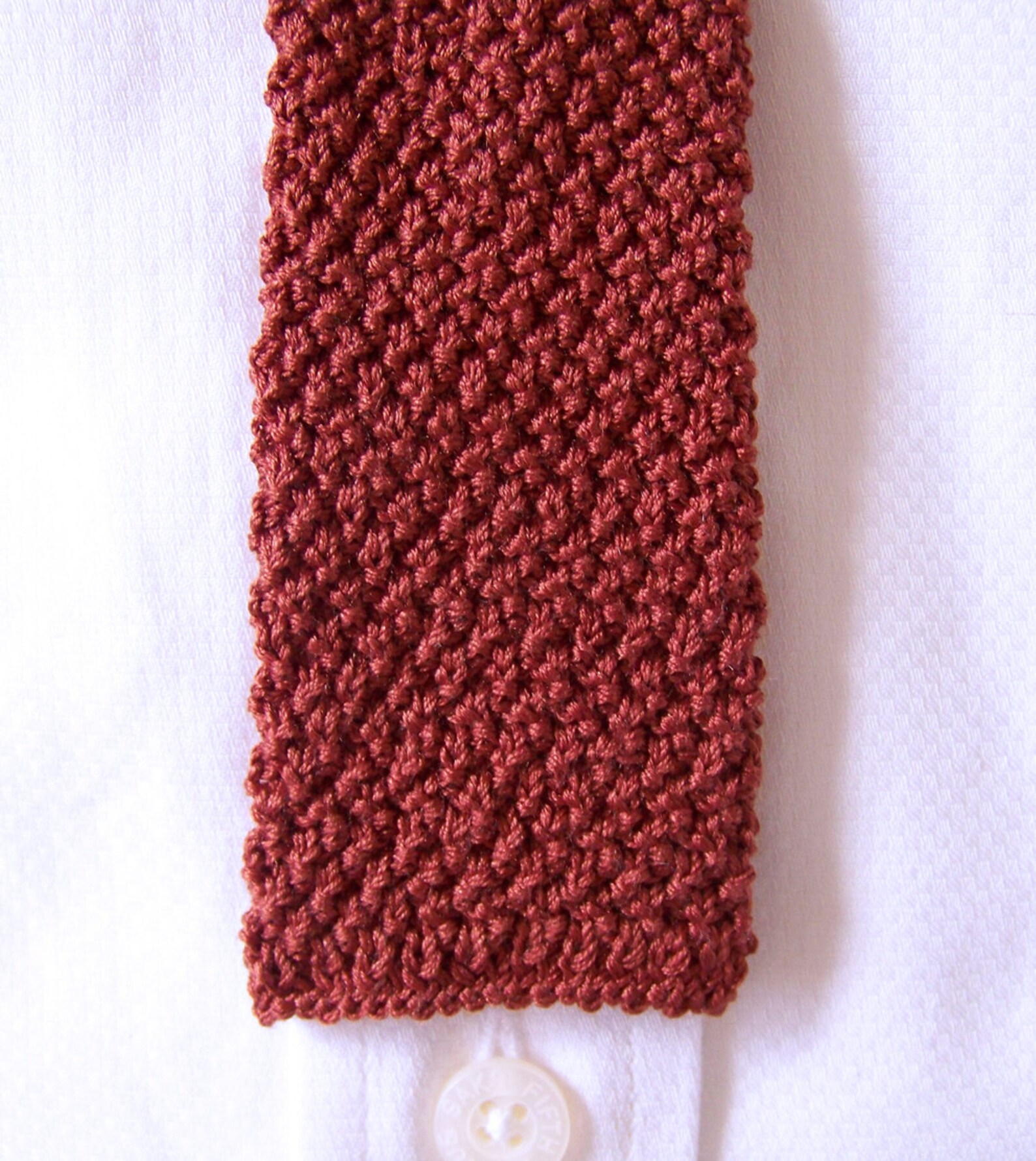 Knit Silk Tie Red Knitted Necktie Hand Knit Necktie Brown Etsy
