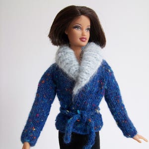 Blue Tweed Fashion Doll Sweater