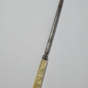 Mother of Pearl Handle Serving Knife Sharpener Pearlescent 11" Total Length READ image 2