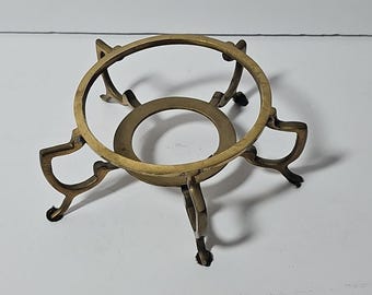 Soporte de metal de latón macizo estilo vintage para plantas de interior o portavelas de cristal.