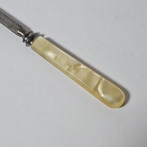 Mother of Pearl Handle Serving Knife Sharpener Pearlescent 11" Total Length READ image 3