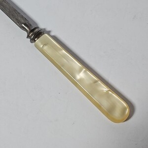Mother of Pearl Handle Serving Knife Sharpener Pearlescent 11" Total Length READ image 4