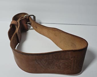 Ceinture d'haltérophilie en cuir Keith Weider vintage, grande taille 34-42, musculation
