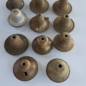 Antique Vintage Brass Socket Cup Chandelier Lamp Light Parts Lot Of 11 #1