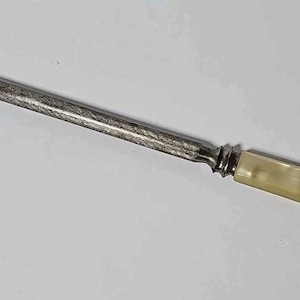 Mother of Pearl Handle Serving Knife Sharpener Pearlescent 11" Total Length READ image 1