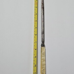 Mother of Pearl Handle Serving Knife Sharpener Pearlescent 11" Total Length READ image 8