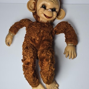 Stuffed monkey with rubber face - Etsy 日本